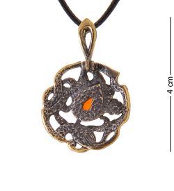 AM-3405 Подвеска «Узор Капля» (латунь, янтарь)