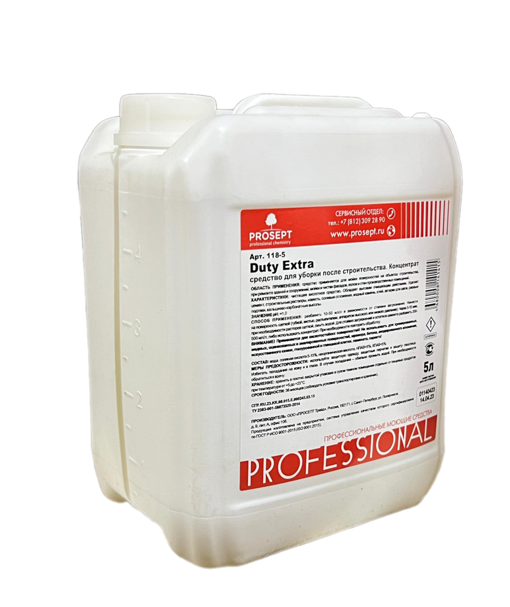 СРЕДСТВО Д/УДАЛЕНИЯ PROSEPT DUTY EXTRA СТРОИ. РАСТВОРОВ 5Л