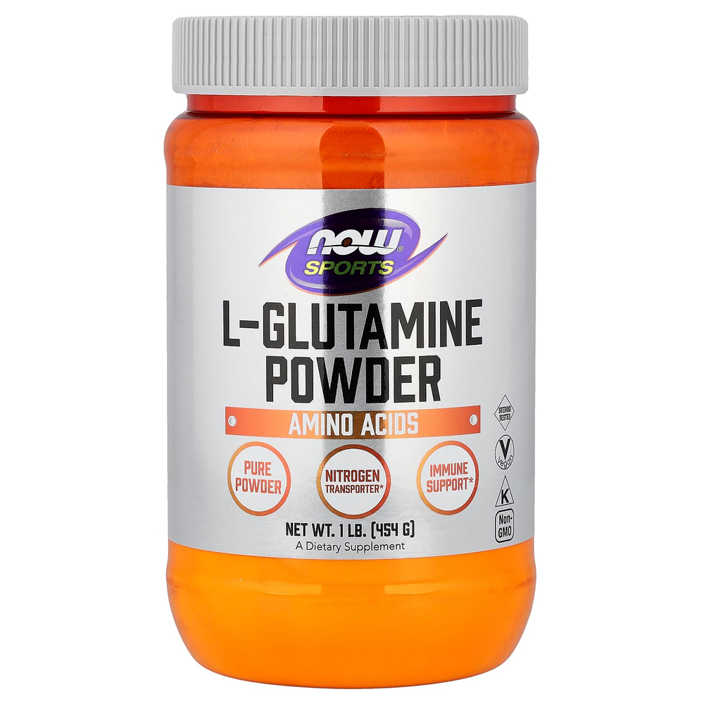 NOW Foods, Sports, L-глютамин в виде порошка, 454 г (1 фунт)