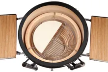 Керамический угольный гриль Monolith Classic Pro 2.0 Black, 43 см, чёрный, с ножками и столиками