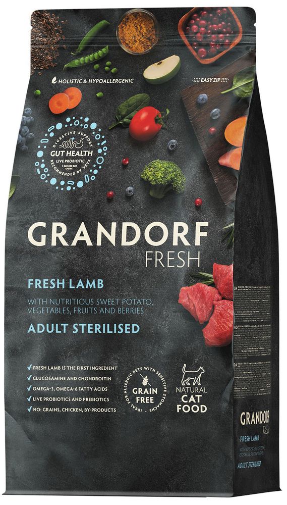 Grandorf Fresh 400гр Holistic Sretilised Lamb&amp;Sweet Potato (беззерновой) для стерилизованных кошек, свежее мясо ягненка с бататом