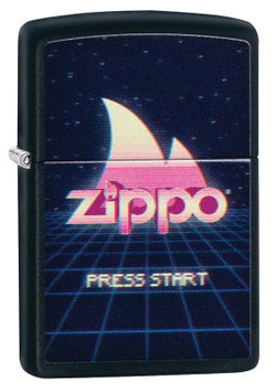 Зажигалка чёрная "Press Start" Black Matte ZIPPO 49115