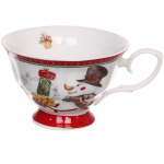 Чайная пара (кружка 220мл+ блюдце) «Снеговик» в подарочной коробке
