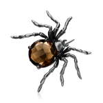 Брошь «Паук» из белого золота c кварцем дымчатым Артикул: 04-0220-00-202-1120-46