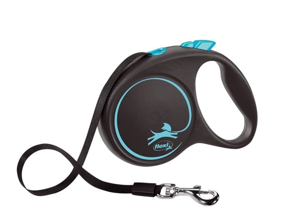flexi рулетка Black Design L (до 50 кг) 5 м лента черный/синий