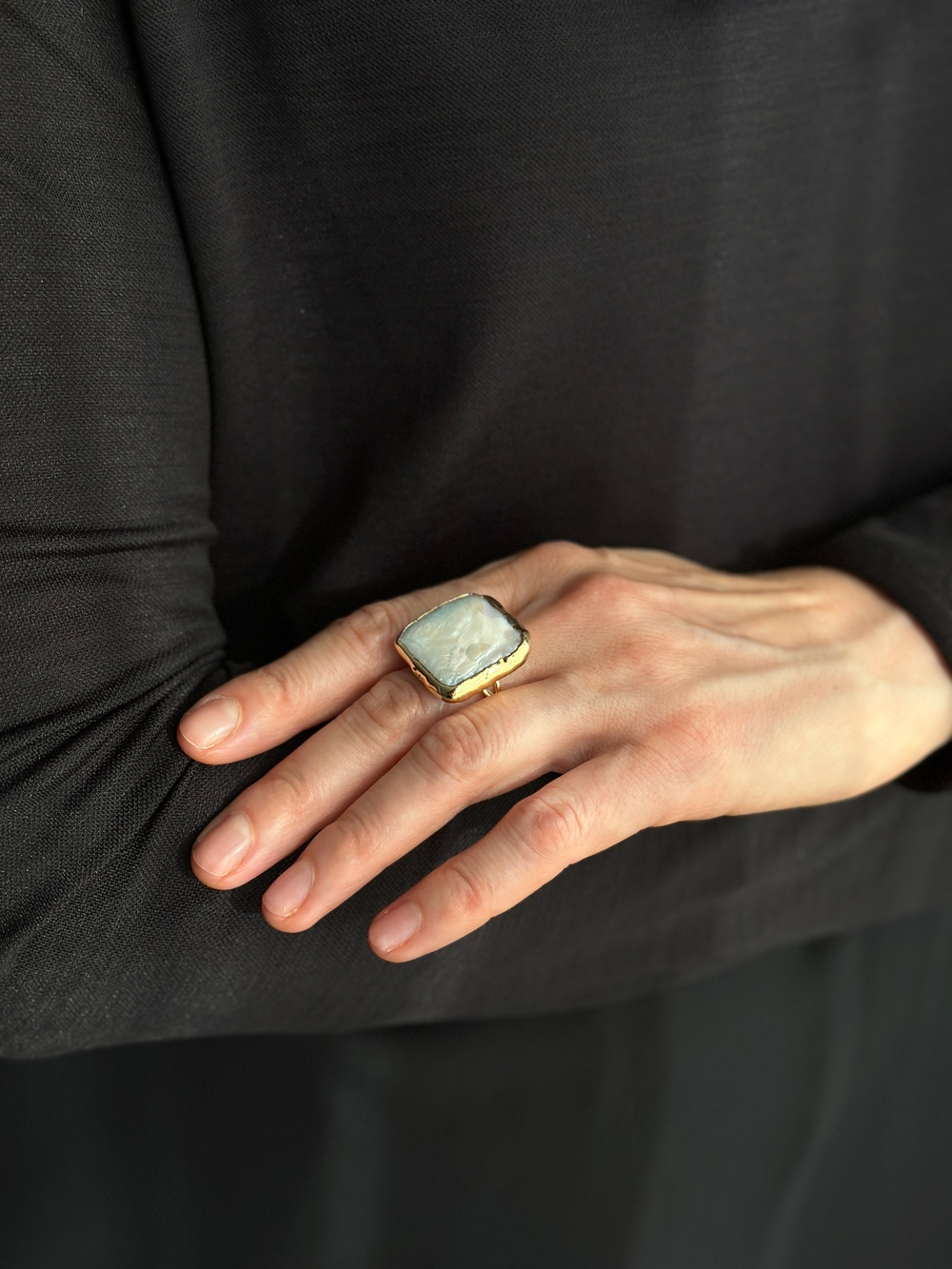 HMG 1072 Кольцо Perl 0999 квадратное