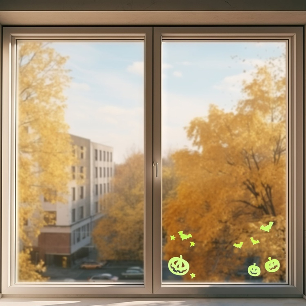 Наклейка гелевая "Тыковки" светящиеся