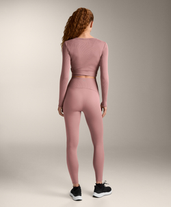 Oysho Футболка с длинными рукавами на запахе, розовый