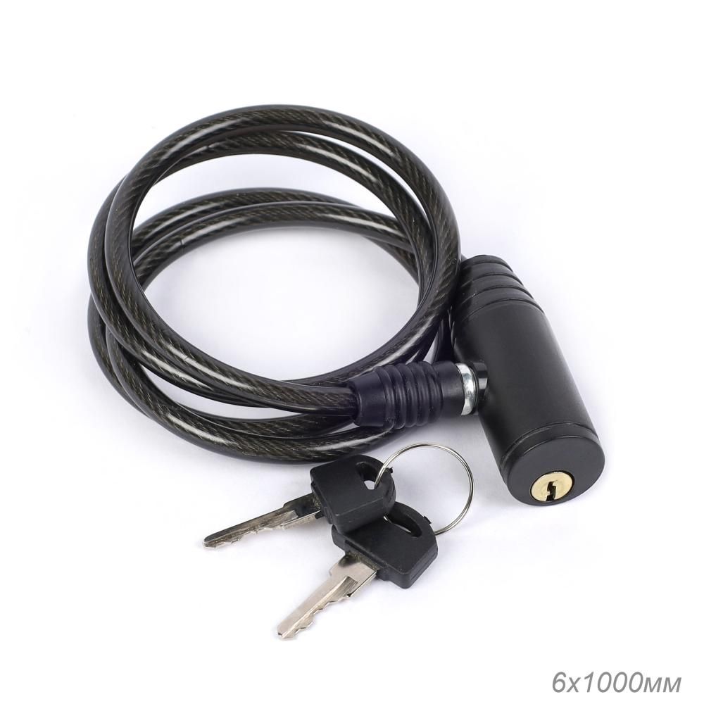 Замок тросовый с ключом KRYPTON J02-6x1000мм