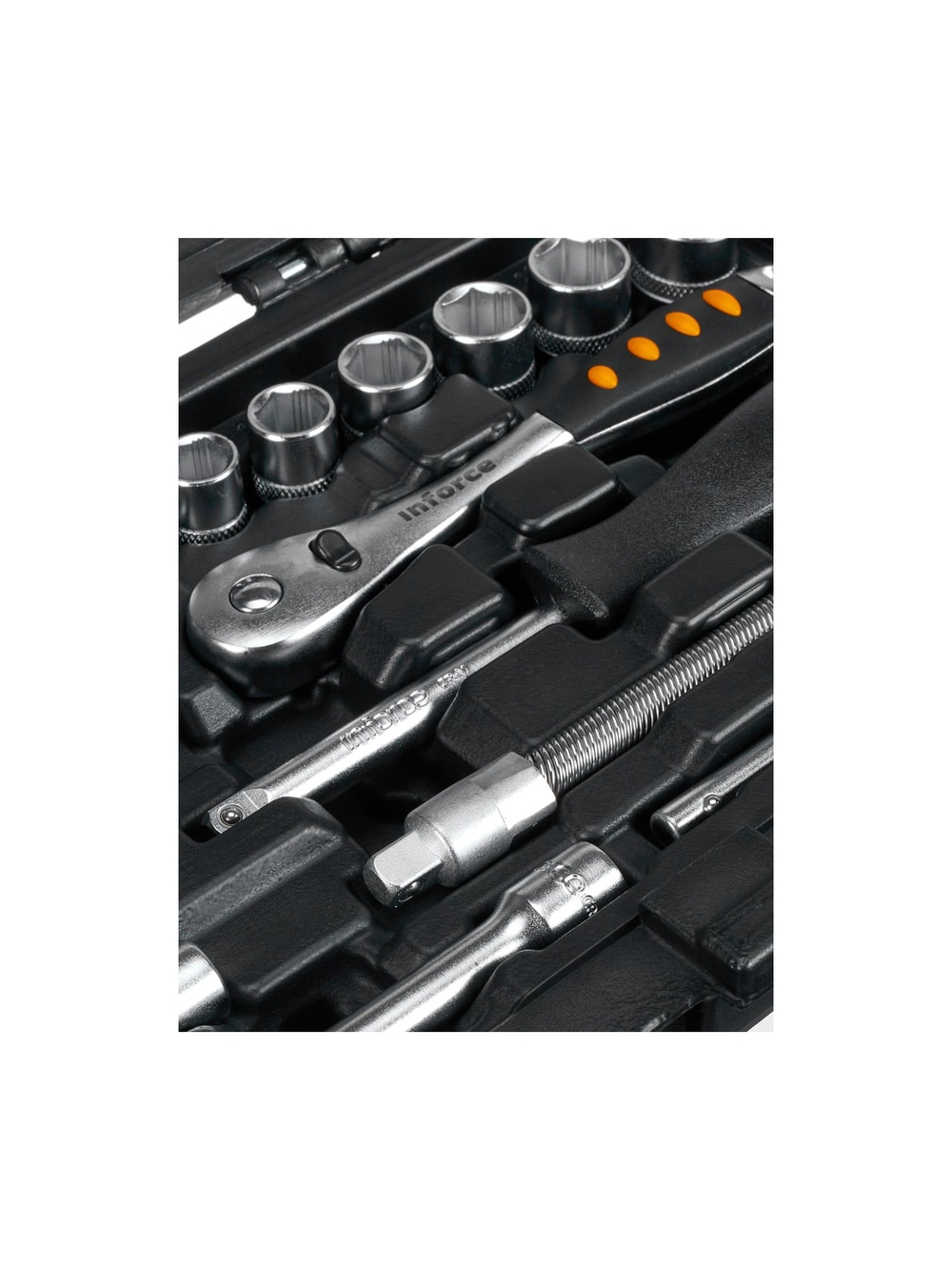 Набор инструментов Inforce 46 предметов 1/4 Inforce, Сталь Cr-V, Профессиональный, 06-07-11