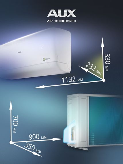 Настенная сплит-система AUX ASW-H24A4/JD-R2DI (v1) + AS-H24A4/JD-R2DI (v1), белый — (18)