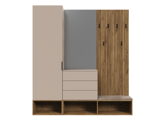 Сингапур ПМ- 420.02 Тумба Шелк Ясень Мокко, Глиняный серый