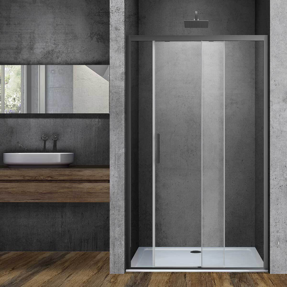 Душевая дверь Soft VDS-3SO150CLGM, 1500, вороненая сталь, стекло прозрачное