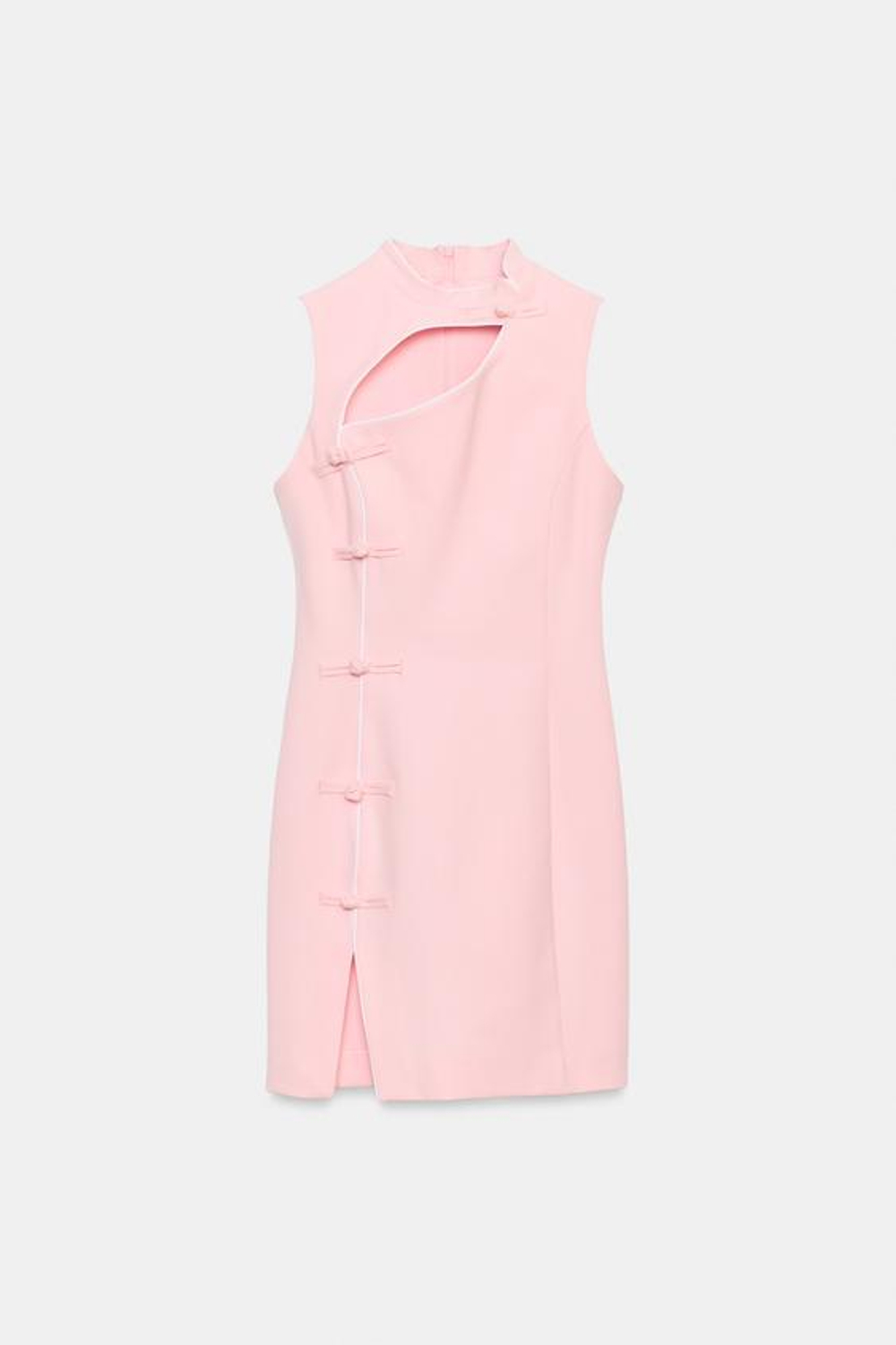 ZARA МИНИ-ПЛАТЬЕ С ЗАСТЕЖКАМИ-АЛАМАР, РОЗОВЫЙ