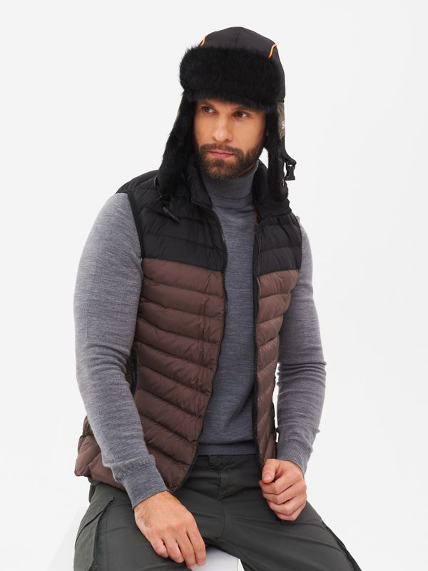 Шапка ушанка зимняя Siberia ткань Breathable цвет Хаки/Черный иск. мех Норка