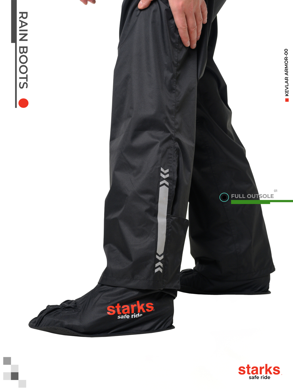 Дождевые бахилы Rain Boots / подошва цельная STARKS