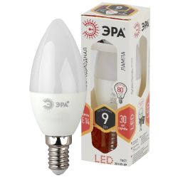 Лампа светодиодная ЭРА STD LED B35-9W-827-E14 9Вт свеча теплый белый свет Е14 | Лампы cветодиодные Свеча (B/C)