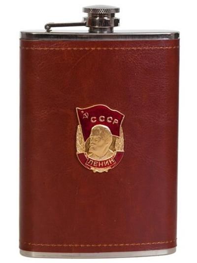 Эксклюзивная карманная фляжка с металлической накладкой Орден Ленина