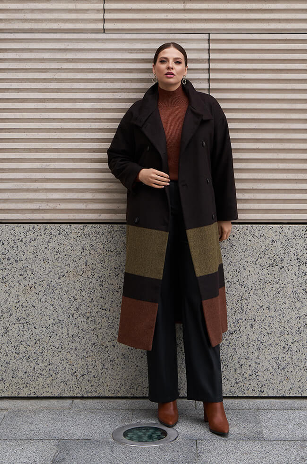 0090 Пальто женское (темно-коричневый)