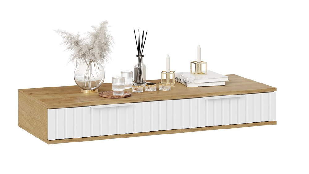 Прихожая с зеркалом комплект мебели Дуб Крафт золотой/Графит матовый 206х43х226 см