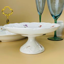 Lenardi 109-210 Блюдо 19,5х9см на ножке КРОКУС в под.уп.(х8)Фарфор