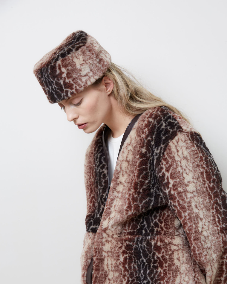 Шляпка-таблетка из шерсти Стелла Маккартни коричневый/молочный