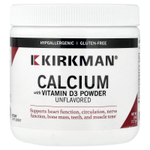 Kirkman Labs, кальций с витамином D3, в порошке, без добавок, 227 г (8 унций)