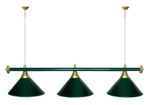 Лампа STARTBILLIARDS 3 пл. (плафоны зеленые,штанга зеленая,фурнитура золото)