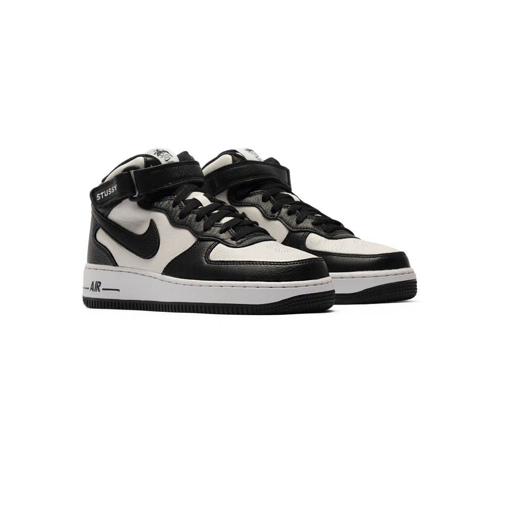 Кроссовки Nike Air Force 1 Mid x Stüssy "Black and Light Bone"