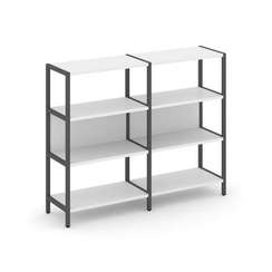 Shelf System Двухсекционный стеллаж трехярусный SN.STM-321 Белый/Металл Антрацит 1590*400*1246