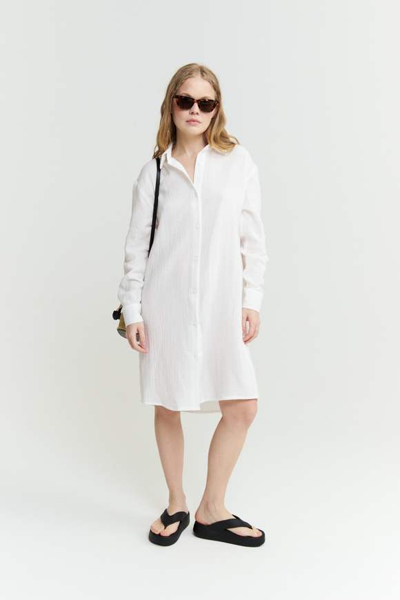 Муслиновая рубашка удлиненная