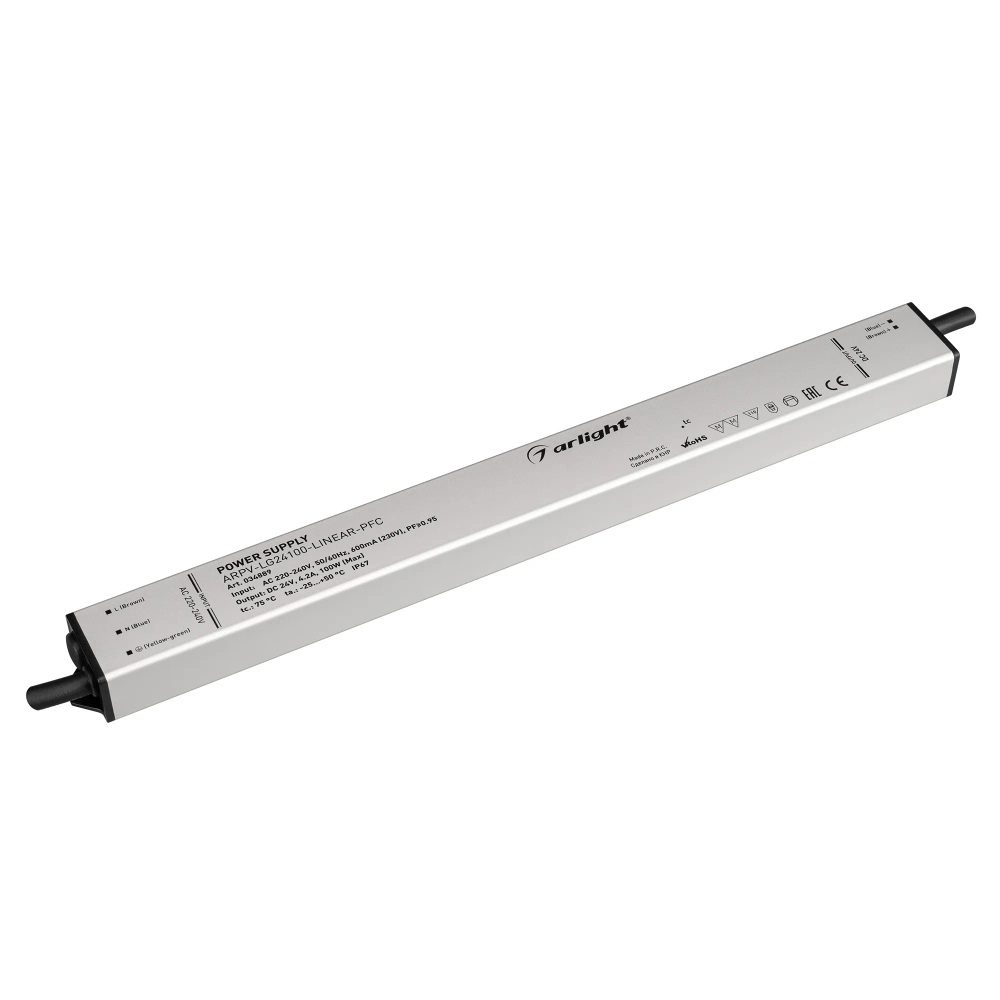 Блок питания ARPV-LG24100-LINEAR-PFC (24V, 4.2A, 100W) (Arlight, IP67 Металл, 5 лет) 034889