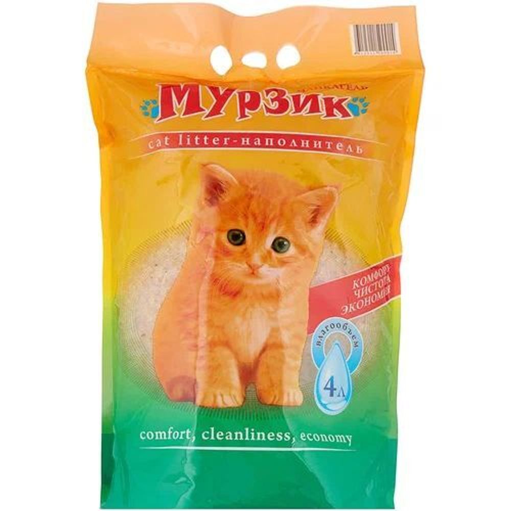 Силикагелевый наполнитель Мурзик Стандарт для кошачьих туалетов 4 л