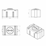 Ёмкость для душа  150л Политим 150 л. прямоугольный (840x500x415см;черный) - арт.560733