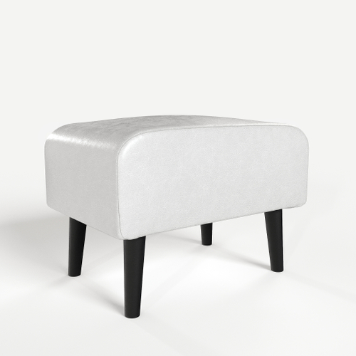 Пуф на высоких ножках Фантазёр из белой эко-кожи в офис, дом, салон красоты, прихожая, гостиная, на кухню, в кафе, в зону ожидания, в коридор, к туалетному столику. Банкетка, подставка.