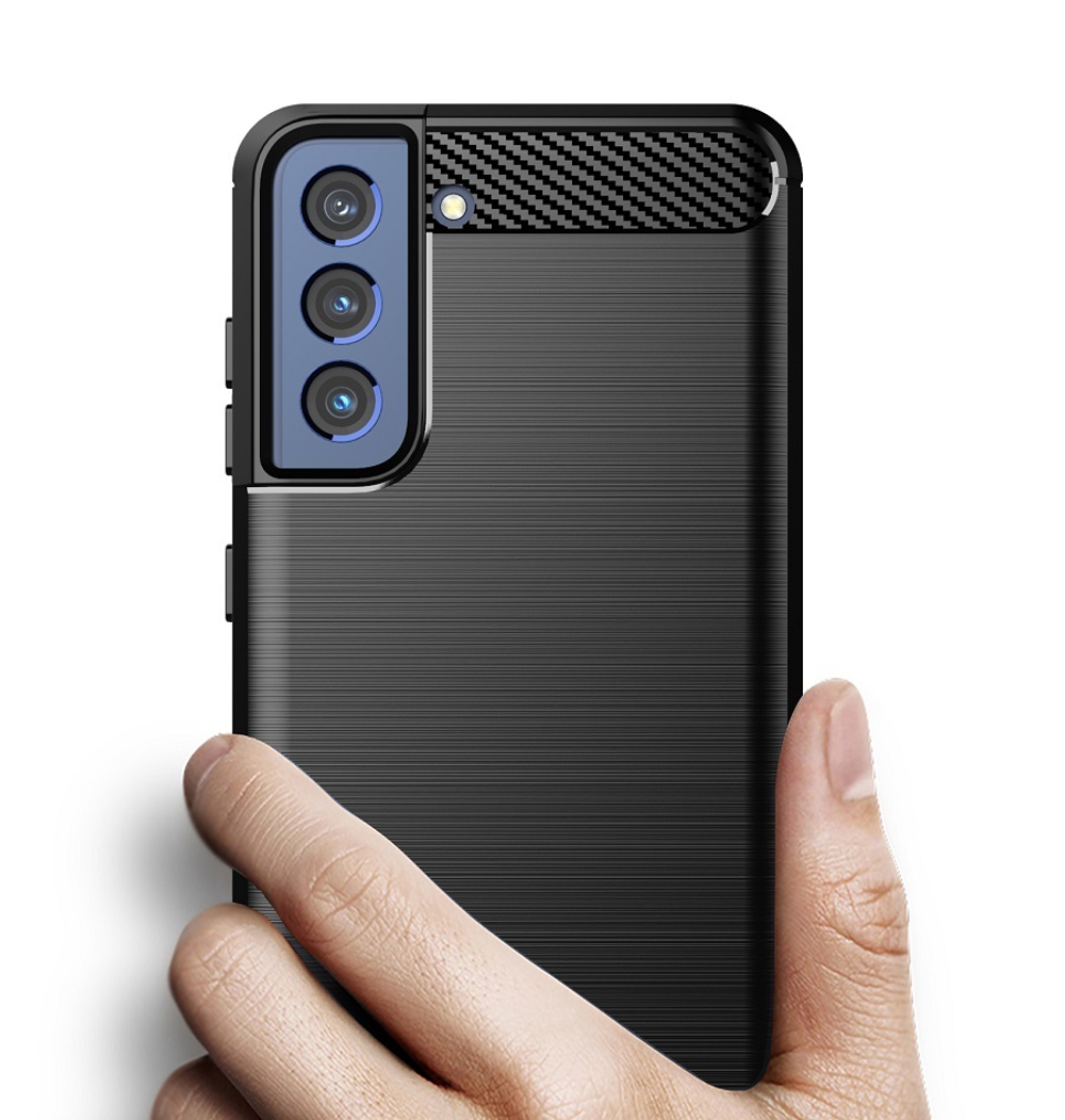 Мягкий чехол для смартфона Samsung Galaxy S21 FE с 2021 года, серии Carbon от Caseport
