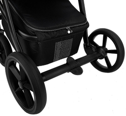 Детская коляска Roan Esso 2025 Кожа 2 в 1 ESSK/215/1 White/Black/руч.Тем.коричневый