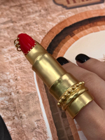 Кольцо-трансформер Скиапар. в виде пальца с красным ногтем и пирсингом