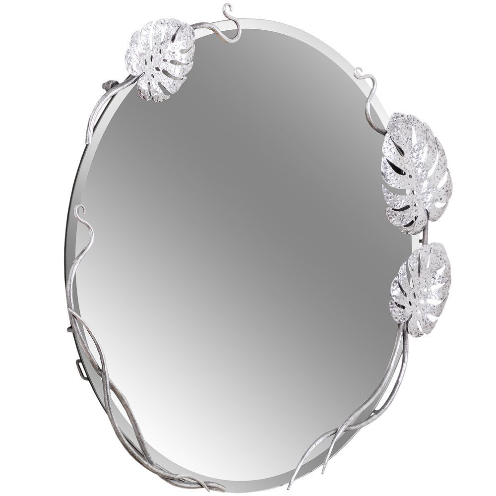 Зеркало настенное Monstera Deliciosa (Монстера) Античное серебро