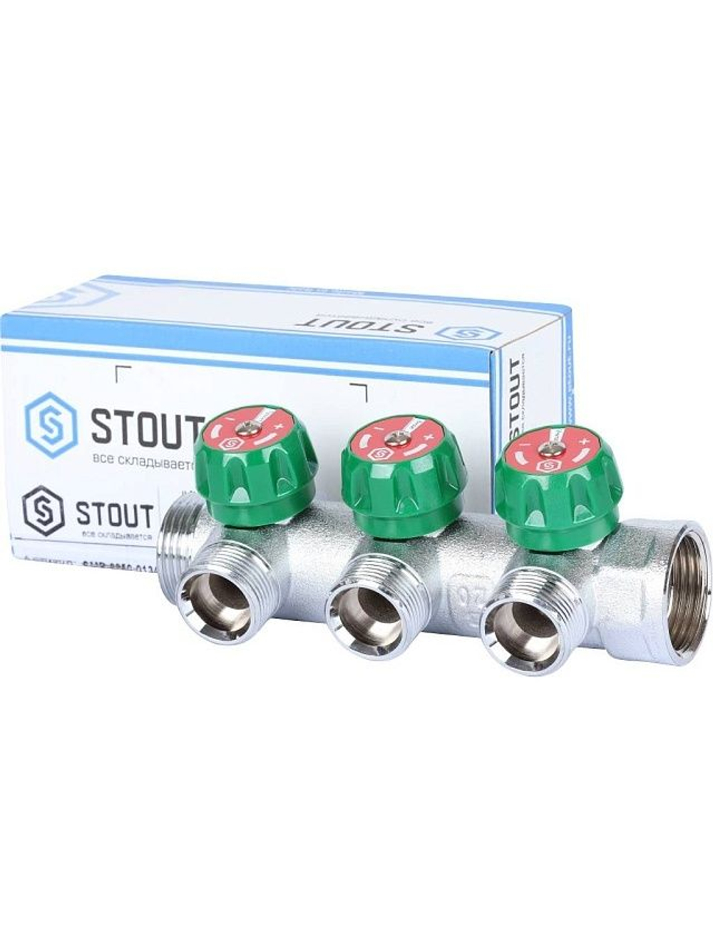 Коллектор регулирующий STOUT 1х3/4 ЕК , 3 отвода SMB-6850-013403