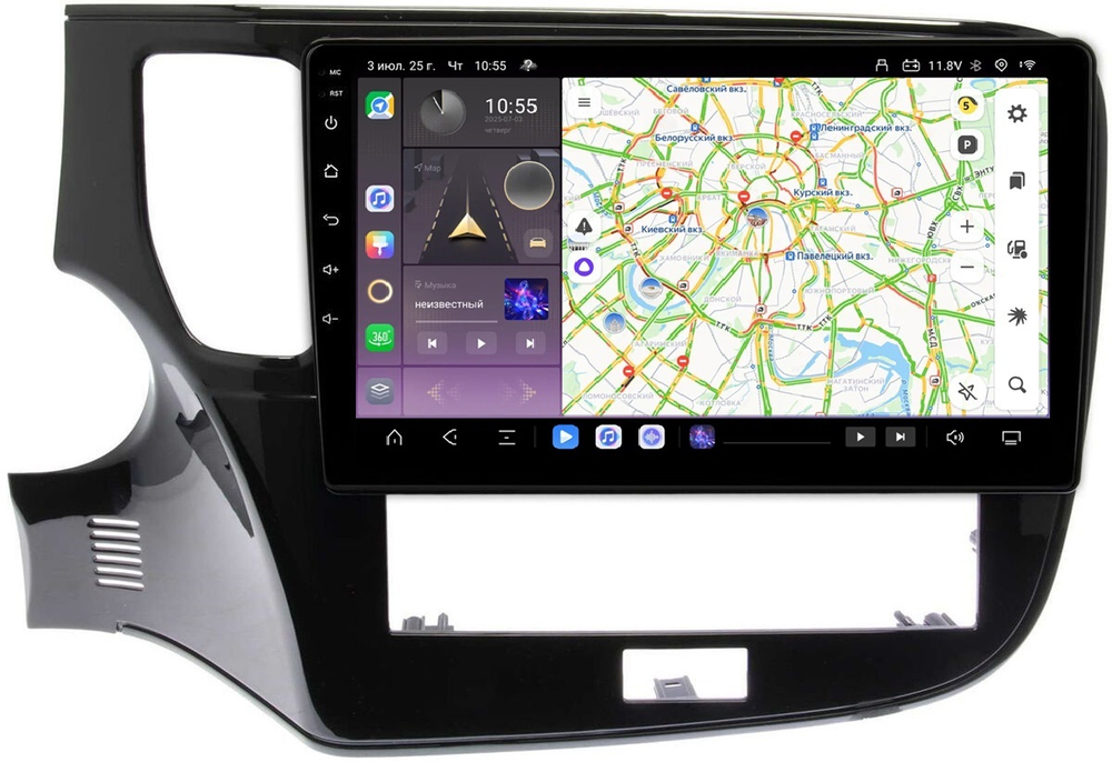 Магнитола для Mitsubishi Outlander 3 2019-2022 (прямоугольный климат) - Carmedia OL-1573 QLed, Android 13, TS20, CarPlay, SIM-слот