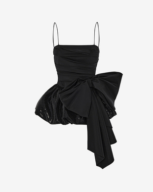 Топ корсетного типа из пайеток и тафты