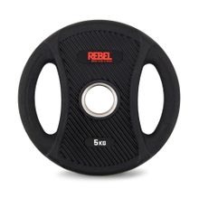 Диски олимпийские обрезиненные с двумя хватами 5 кг REBEL (пара)