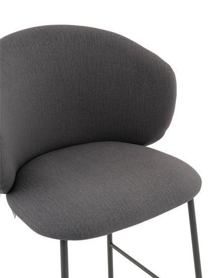 Стул полубарный Блейз велюр серый, каркас серый