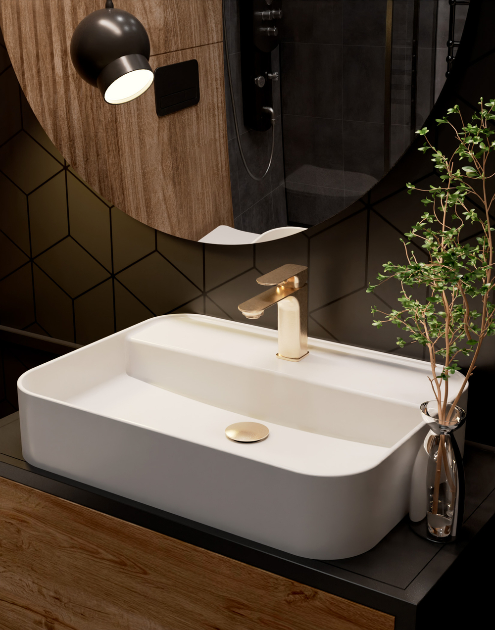 AQM6310BG Monza Смеситель для раковины однорычажный, Brushed gold