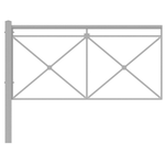 Пешеходное ограждение ПО-1 Крест тип 1 (секция + стойка), стойка 80х80 несъемная, цинк