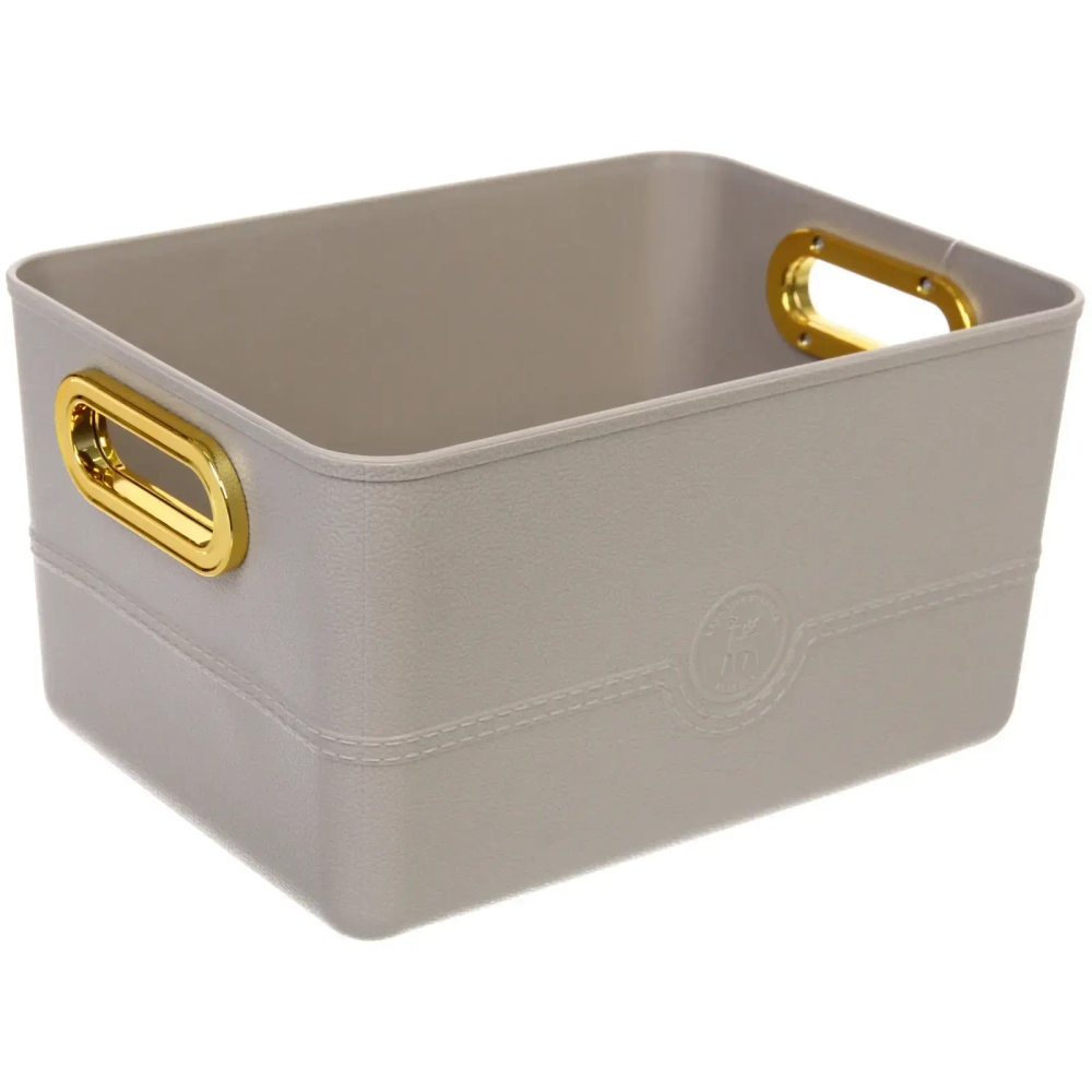 Корзина - органайзер для хранения с крышкой «ОКСФОРД», цвет серый, 27,6*20,5*15,2см (лейбл Селфи)