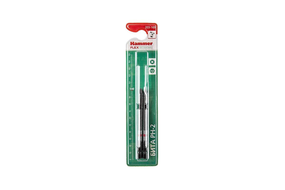 Бита Hammer Flex 203-169  PH-2 100мм, 2шт.