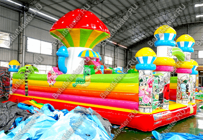 Коммерческий надувной батут "Грибная поляна" 9,1*5*5,5