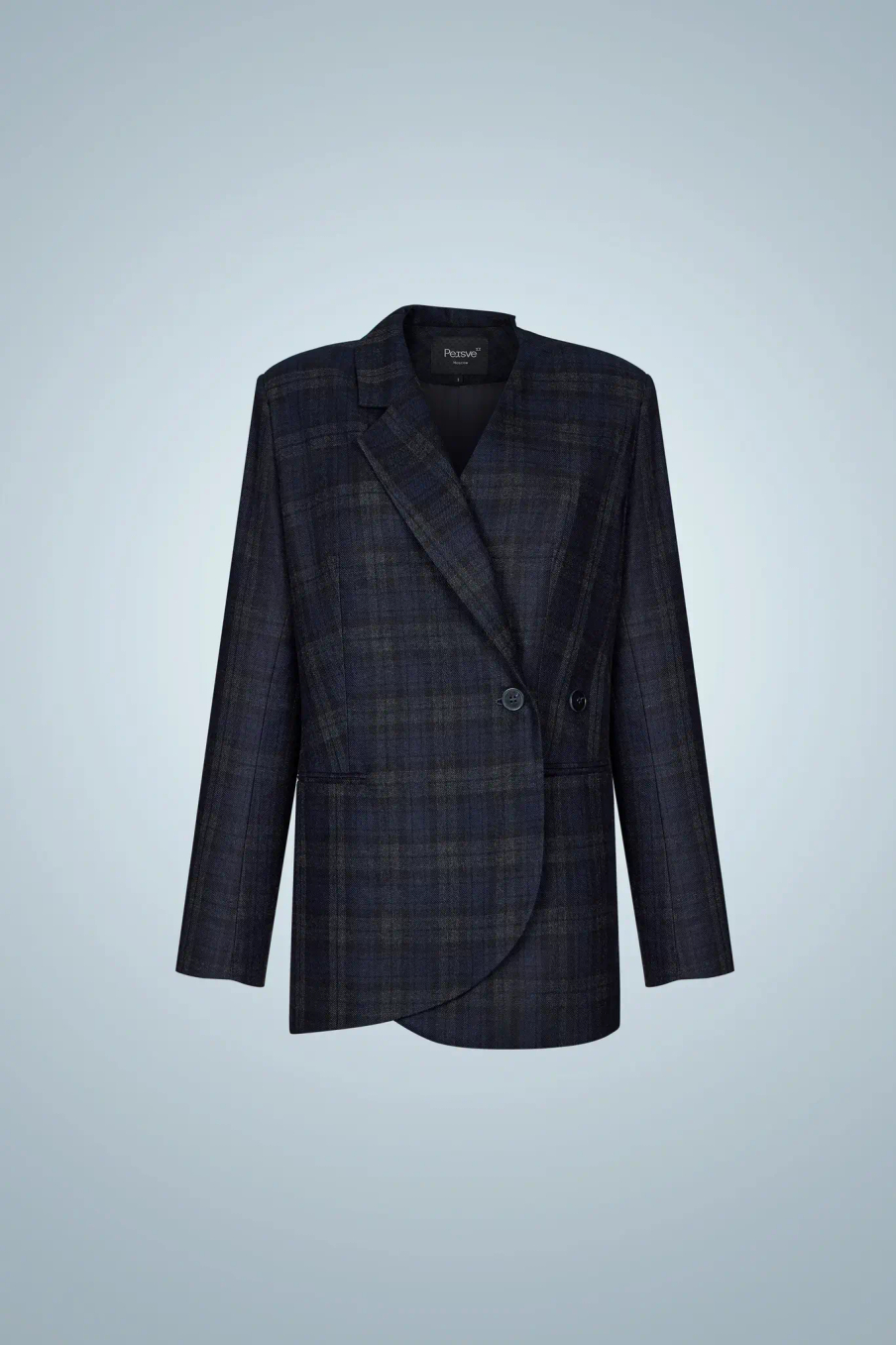 Жакет асимметричный синий